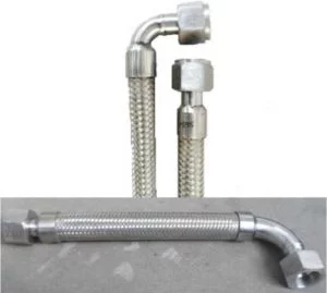 PTFE, Teflon, Stainless Steel Flexible Metal Hose Pipe with Elbow Pipe Ends