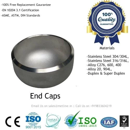 Stainless Steel End Caps Manufacturers, Suppliers, Factory