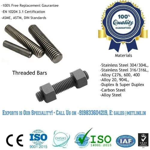 Threaded Bars & Rods Manufacturers, Suppliers, Factory