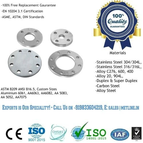 Aluminium Flanges Manufacturers, Suppliers, Factory