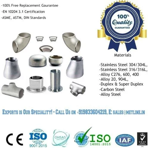 SS Pipe Fittings Manufacturers, Suppliers, Factory